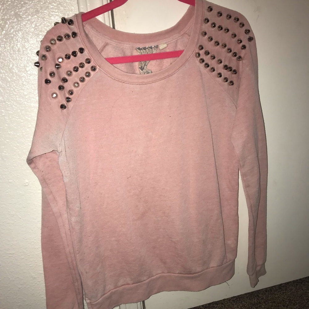 Caden pink sweatshirt with stud detail